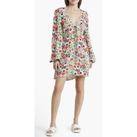 AFRM Caprice Floral Long Sleeve Mini Dress XS - Picture 4 of 5